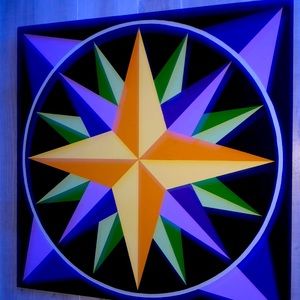 Hand painted Astrological compass painting